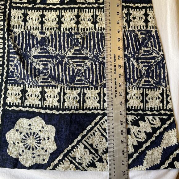 VINTAGE Hilo Hattie Women Dress 10 Navy Geometric Shift Sleeveless Knee Length - Picture 7 of 9